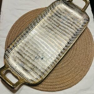 Gold and Silver Textured Serving Tray